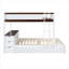 Lit superposé double avec lit gigogne simple, rangement et bureau