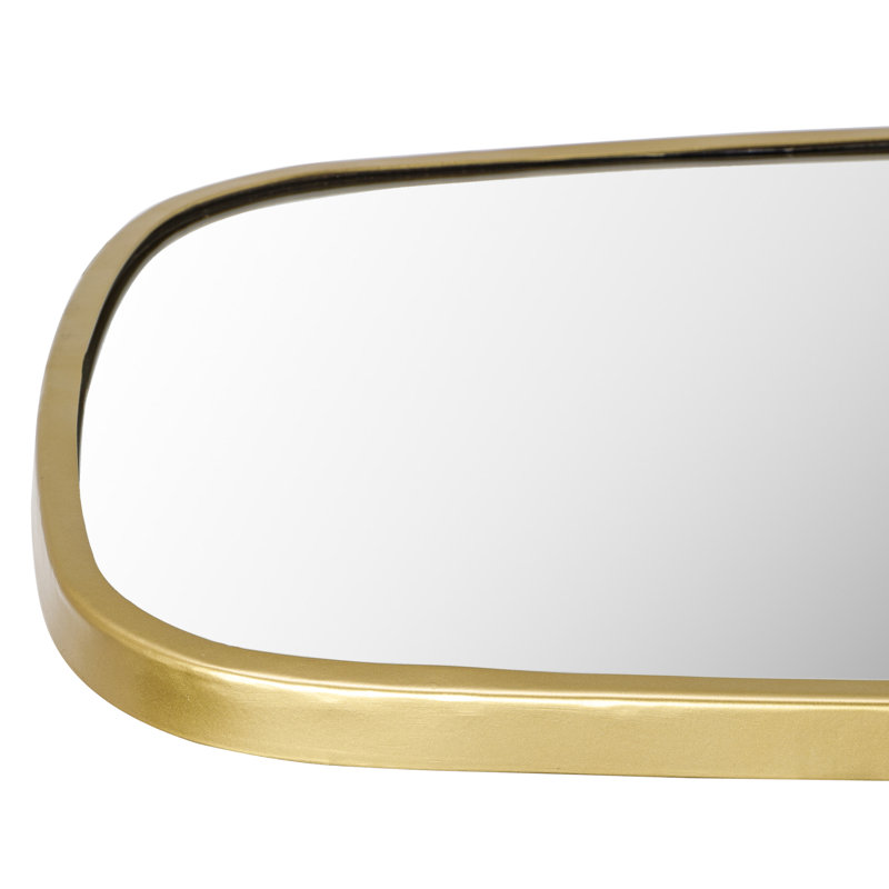 Rochester Metal Flat Wall Mirror, Gold, 42" x 18"
