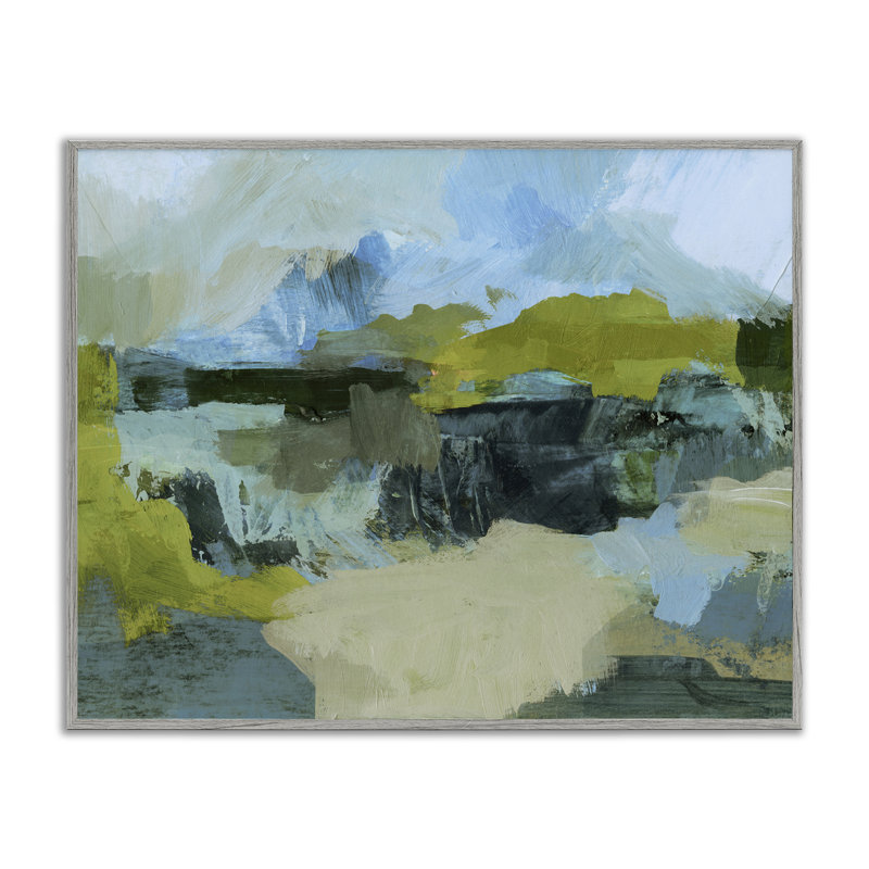 «Expressive Landscape», art de la giclée abstraite encadrée par Victoria Barnes, Estampe numérique Farmhouse