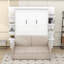Grand lit escamotable mural avec canapé et tablettes, conception pliable peu encombrante-787459587