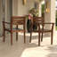 Ensemble de 2 chaises de salle à manger d'extérieur en bois d'acacia avec dossier à lattes résistant aux intempéries-1812624680