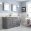 60" Palace Collection Quartz Carrara Cashmere Grey Bathroom Vanity Set With Hardware And F2-0009 Faucets in Chrome Finish-211286540-211286529