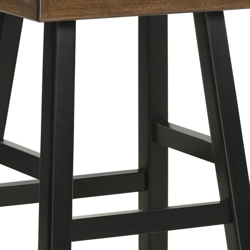 Tabouret de bar et de comptoir Caralina, Brun / noir, Tabouret de comptoir (siège d’une hauteur de 25