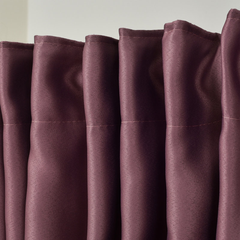 Sateen Look Room Darkering Room Darkening Curtain Pair, 52" W x 63" L, Dark Pink