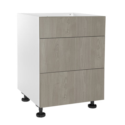 Armoire de cuisine à assemblage rapide avec 3 tiroirs