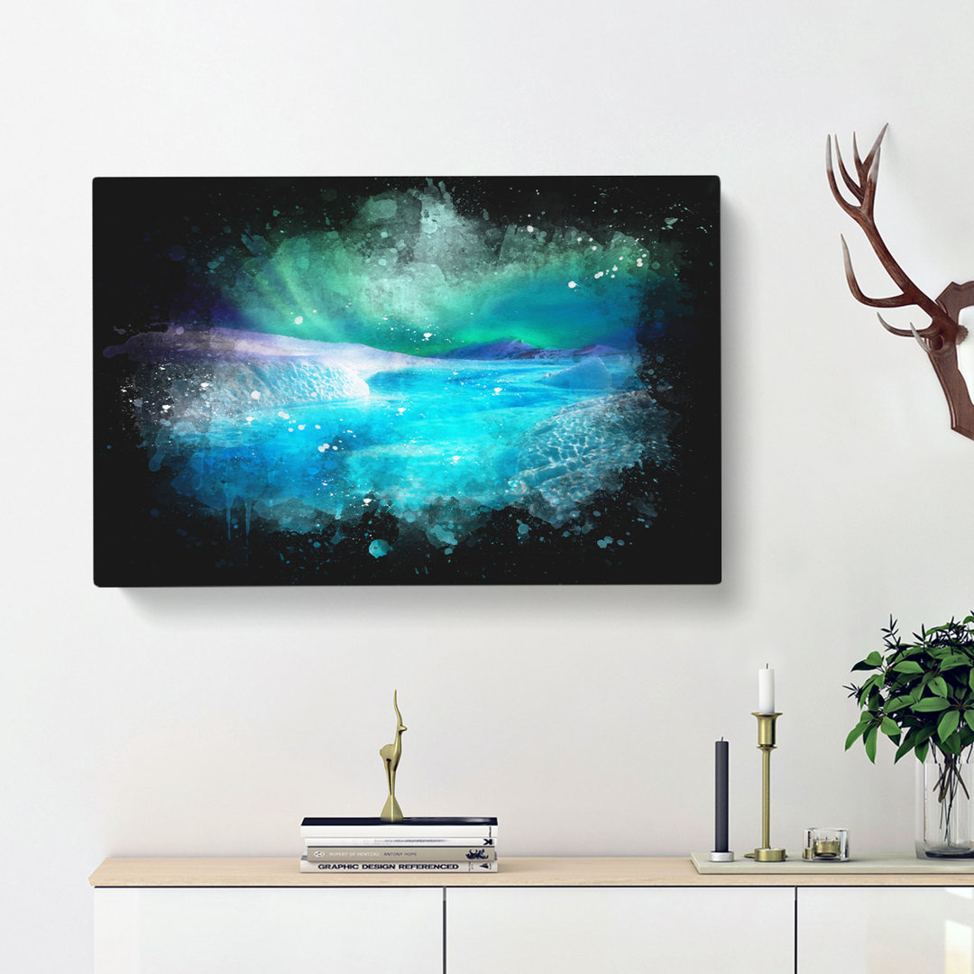 Aurora Borealis At Night - Wrapped Canvas