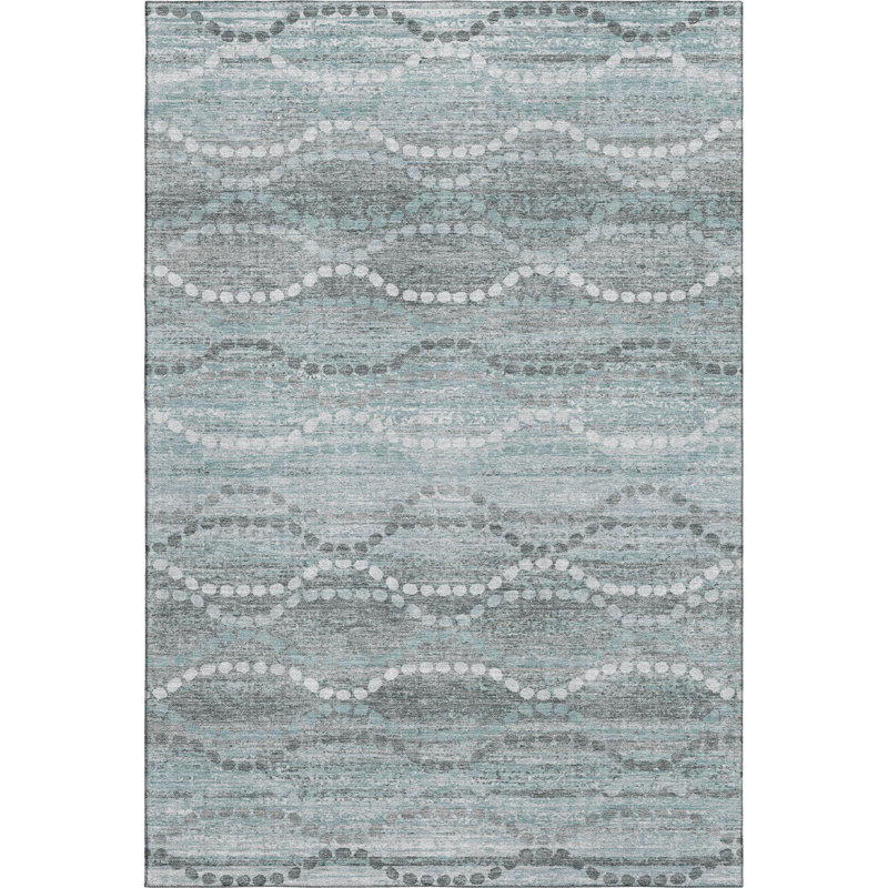 Premium Machine Washable Mayfield Gradient Rug, Teal, 2'6" x 3'10"