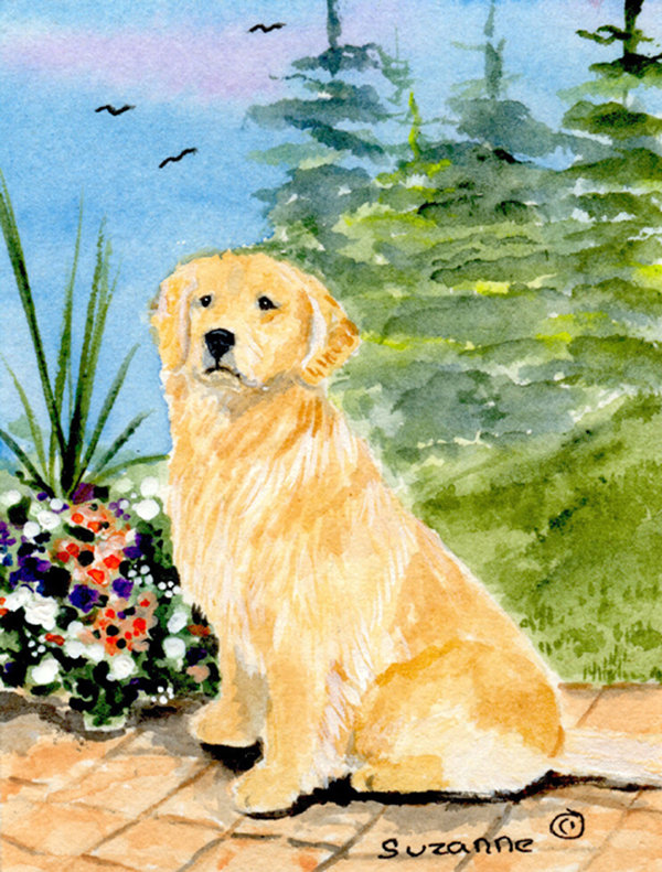 Drapeau de jardin 2 côtés golden retriever