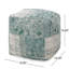 Pouf carré océan, bleu sarcelle et beige