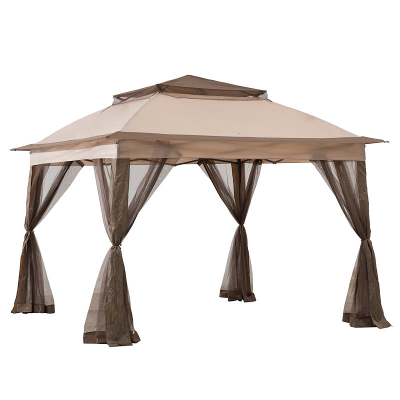 3.5m x 3.5m Steel Patio Gazebo, Tan