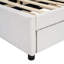 Élégant lit tapissier avec tête de lit en brique beige, lit gigogne simple et 2 tiroirs, structure robuste et en panneau de particules, tête de lit à plateforme en brique sans plateforme-1057712312