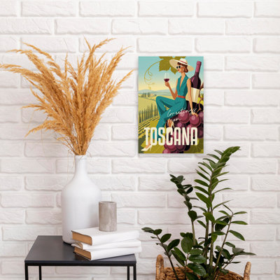 Tuscan Wine Country Style Elegant Retro Vintage Cypress Landscape Summer Wall Art