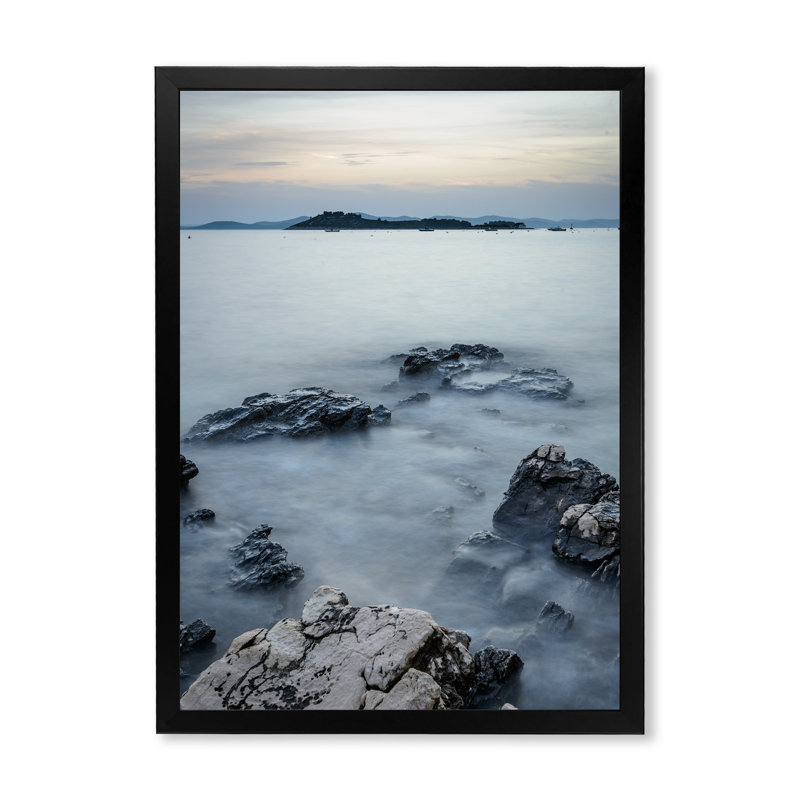 «Cloudy Sky over Horizon Sea», reproduction d'art sur toile, Cadre photo noir, H 20 po x l 12 po x P 1 po
