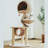 Ezlyn Handwoven Bird Nest Cat Tree with Cat Hammock, Braided Cat Condo, Cat Tower for Large Cats with Scratching Posts