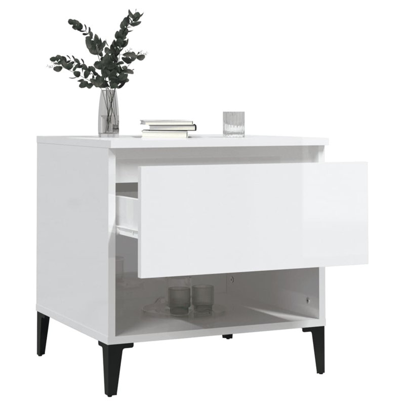 Nylan End Table, High Gloss White