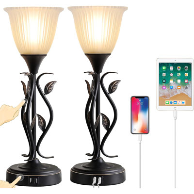 Florestan Metal USB Torchiere Lamp