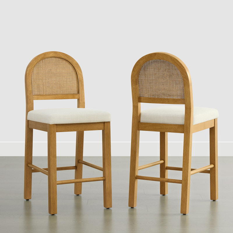 Bohemian Solid Wood Counter Stool, Walnut, 2