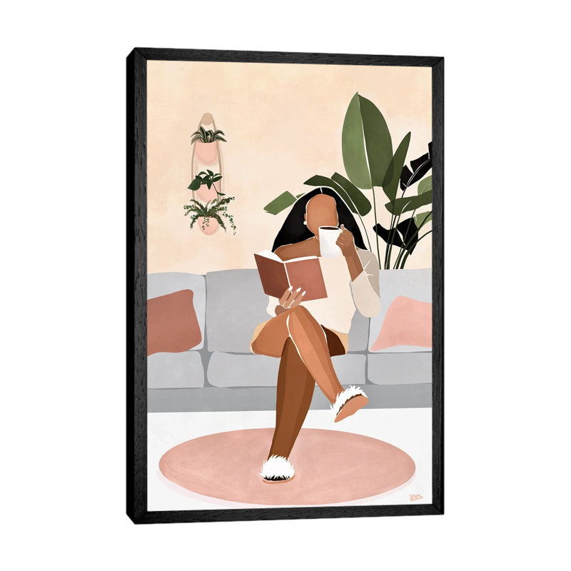 Lounge 1 Piece Wall Art on Canvas, 101.6 cm H x 66.04 cm W, Black Framed Canvas