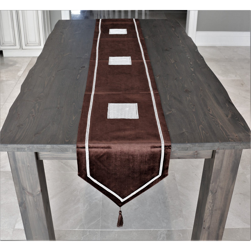 Chemin de table Dysart, Brun, 13 po x 90 po