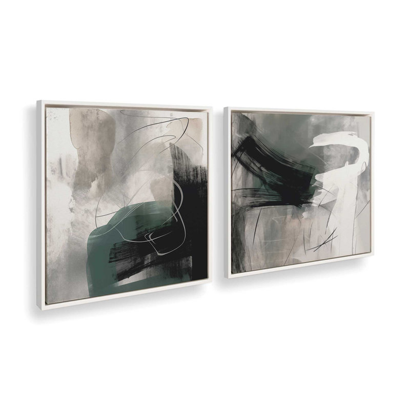 Vortex Vision, ensemble de 2 impressions sur toile dans un cadre en érable, Cadre flottant noir satiné