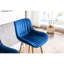 2 tabourets de comptoir de 30 pouces en velours bleu, repose-pieds et pieds dorés, 2 tabourets de bar en tissu bleu au design moderne-1229282266