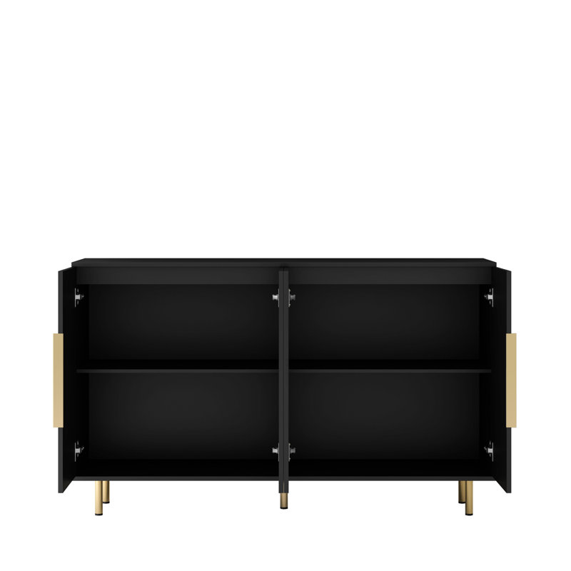 Buffet cannelé avec tablettes réglables pour un décor décoratif