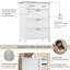 Commode 4 tiroirs, style campagnard, grande armoire de rangement, chêne blanc pur-688108385