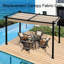 Auvent de remplacement pour pergola de patio 10 x 10 en kaki, protégé, résistant aux intempéries, rétractable à l'eau, bloquant le soleil