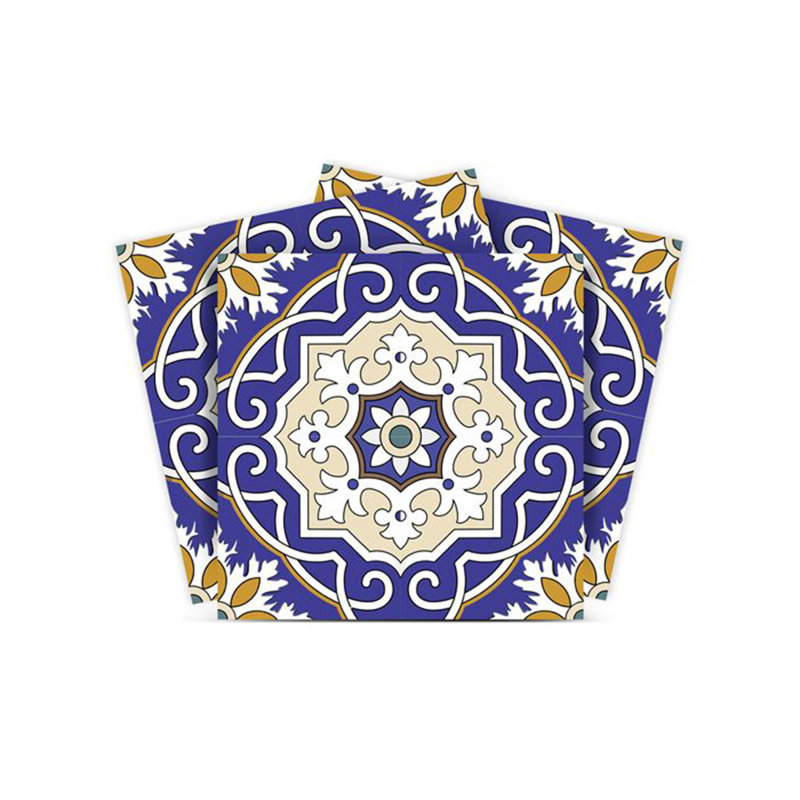 Carreaux amovibles adhésifs bleus et blancs 7 po x 7 po
