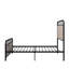 Lit simple, base de lit plateforme en métal, revêtement en lin, tête de lit en tissu, fabrication en acier au pied, fonction silencieuse, assemblage rapide, aucun sommier nécessaire, tête de lit à charge de 250 lb, durabilité