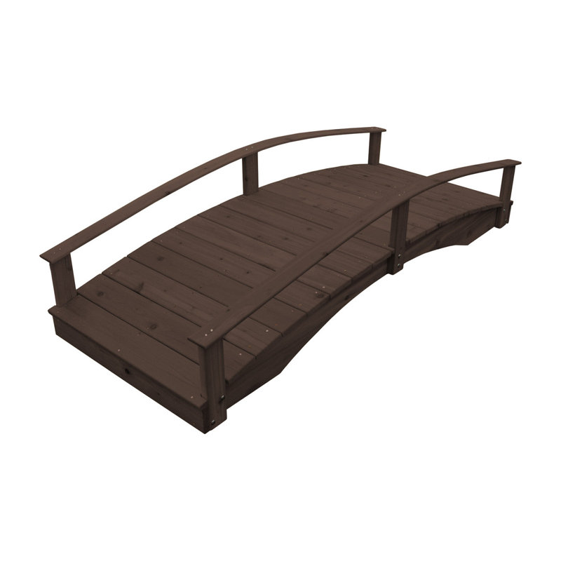 Pont de jardin japonais en cèdre Keystone Amish Co., 91 cm x 305 cm, fini noyer, 3 pi x 10 pi, Noyer
