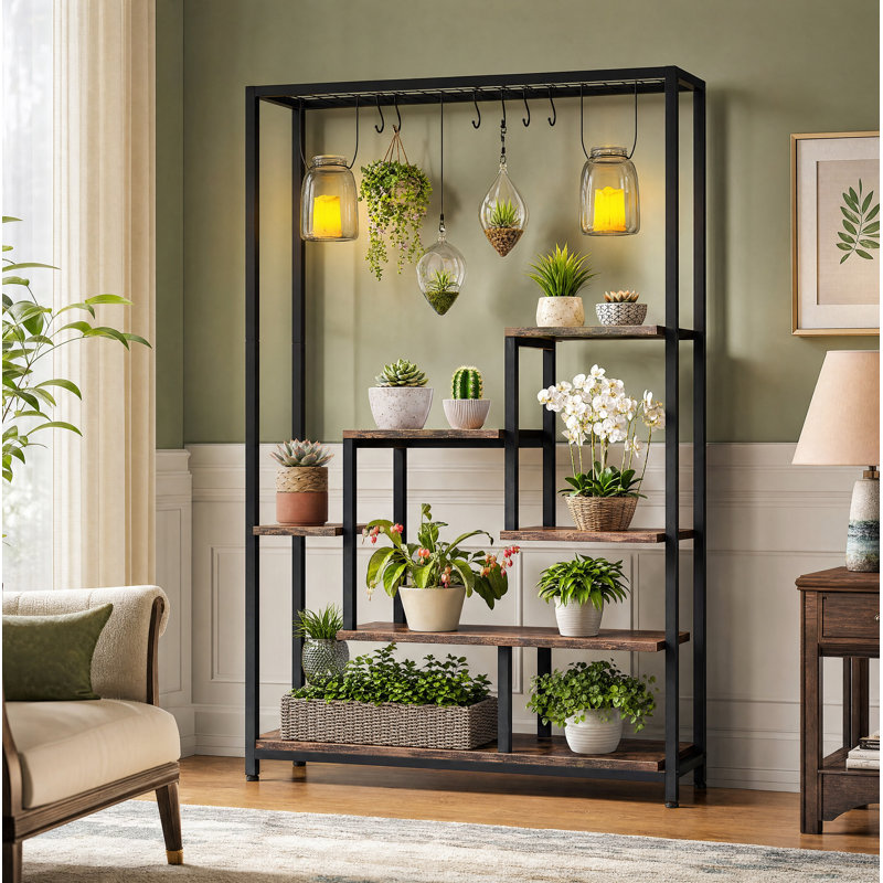 Mahala Plant Stand, Brown/Black