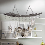 Handcrafted Reversible Arch Ceiling Pot Rack with 12 Hooks