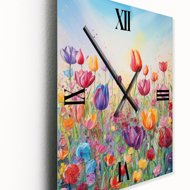 Carmeletta - Horloge murale champ de fleurs, Petit