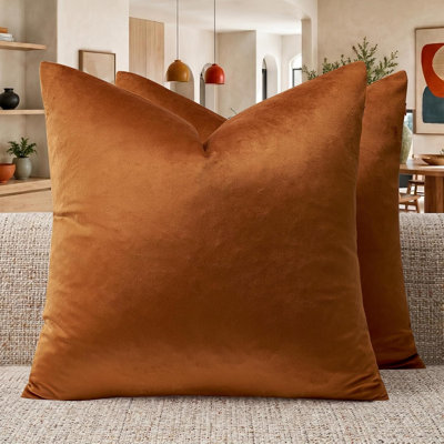 Velvet Decorative Throw Pillow Covers,Luxury Soft Accent Covers for couch sofa Living room （Set of 2）