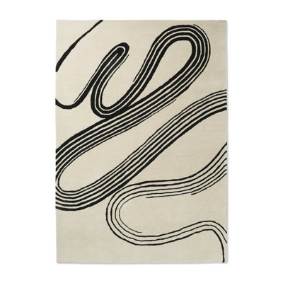 Tapis noir / sable doux touffeté à la main Decor