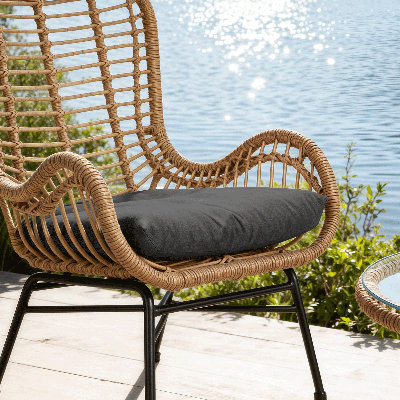 Rattan Patio Set With UV-Resistant Cushions & Glass Top Table 250Lb Capacity Outdoor Conversation Set?? by Bay Isle Home