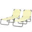 Méridiennes pliantes 2 pièces, chaises de bronzage d'extérieur avec dossier inclinable à 5 niveaux, structure en acier pour la plage, la cour, le patio, beige-1433691912