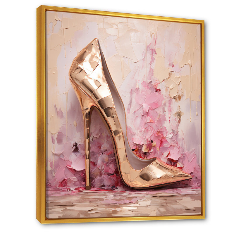 Fashion High Heel - décoration murale Fashion High Heels, Cadre flottant doré, H 44 po x l 34 po x P 1,5 po