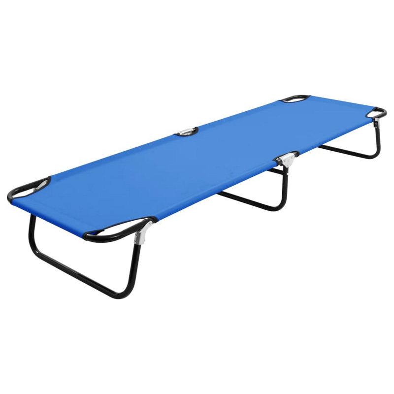 Natchez Folding Sunlounger Outdoor Cot, Dark Blue