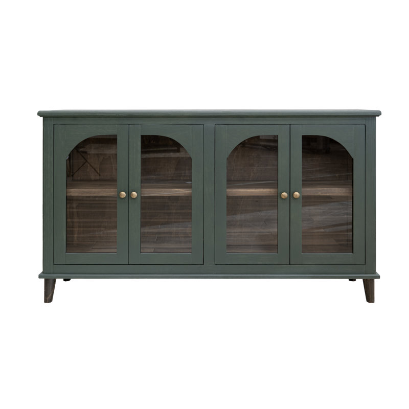70.75" Wide Solid Wood Sideboard, Forest Green