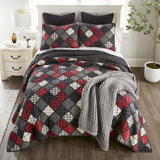 Lumberjack Cotton Quilted Patchwork Quilt Set