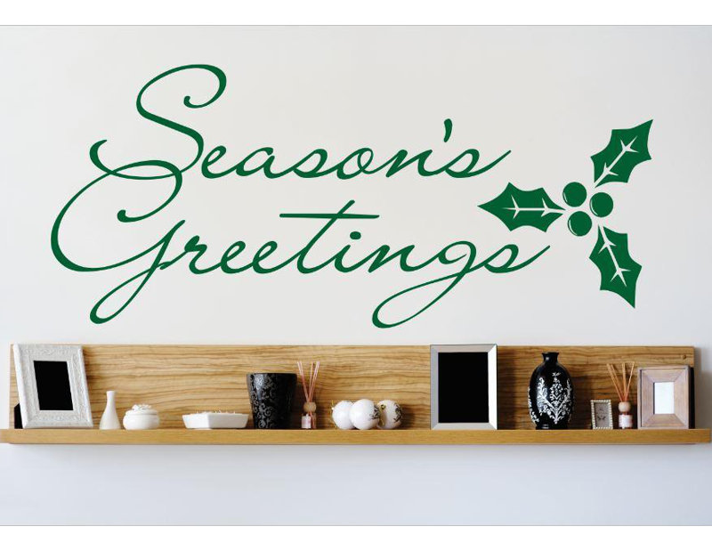 Décalcomanie murale greetings de la saison, H 8 po x l 20 po x P 0,16 po, Vert
