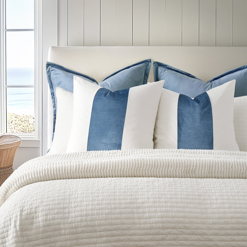 Ensemble de 2 housses de coussin en velours, Bleu Sonoma, Carré de 22 po