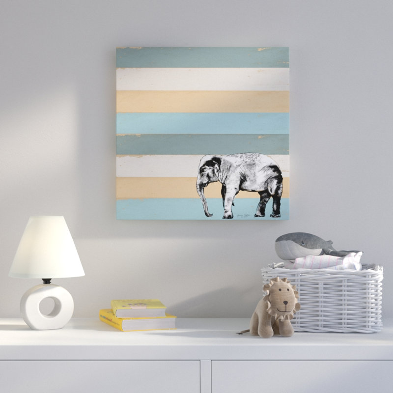 « éléphant », art sur toile, H 14 po x l 14 po