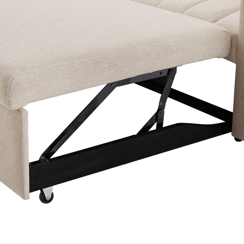 Canapé-lit convertible 55,9 po avec trois ports USB, Beige