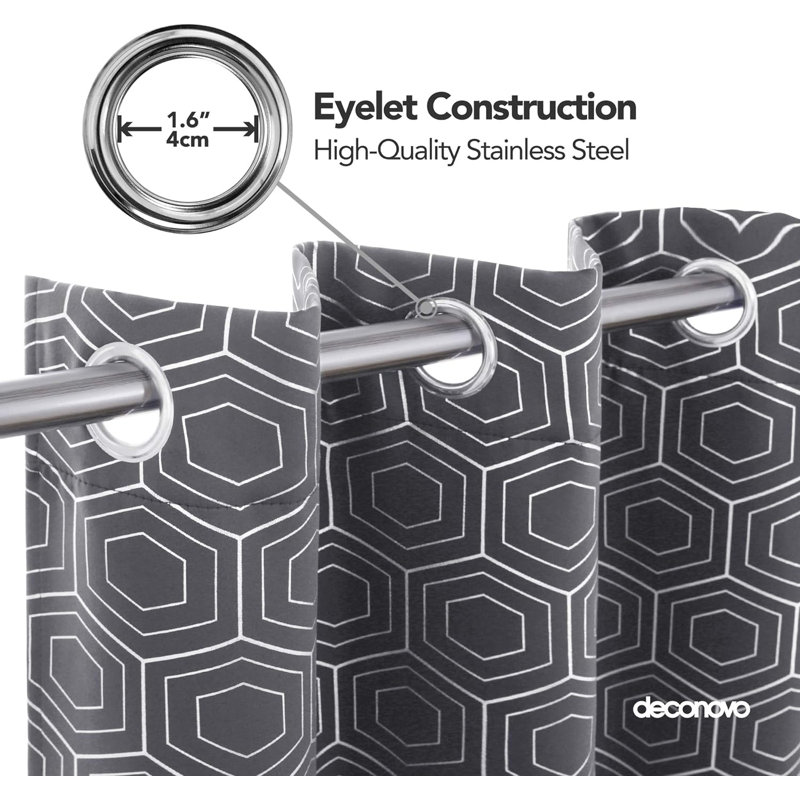 Blackout Curtain Pair, 140cm wide x 290cm high, Dark grey