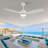 Modern White Ceiling Fan With Light, Featuring 3 ABS Plastic Blades, Remote Control Operation, Reversible DC Motor, And Dimmable LED Lighting.-1667307260