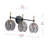 3-Bulb E12 Modern Wall Light, Black Metal and Gray Glass, Dimmable, UL Certified Indoor Sconce