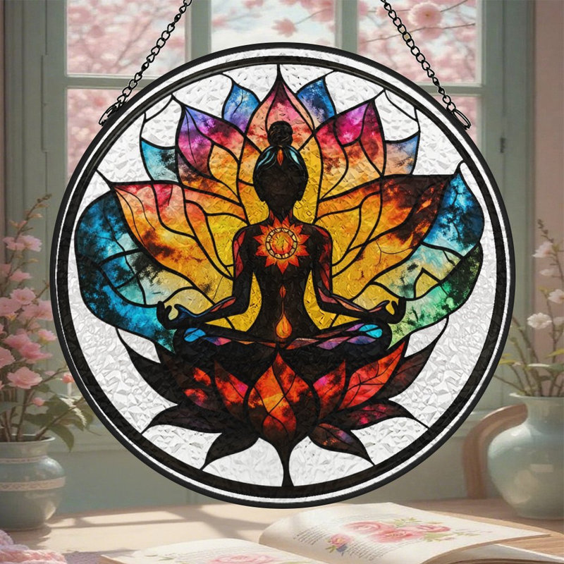 Vitrail pour vitrail Lotus, 7,8 x 7,8 po (20 x 20 cm)
